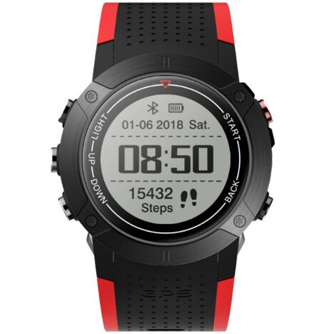 Smartwatch iUni DM18, Standby time 30 zile, GPS, BT, OLED, Rezistent la apa, Red